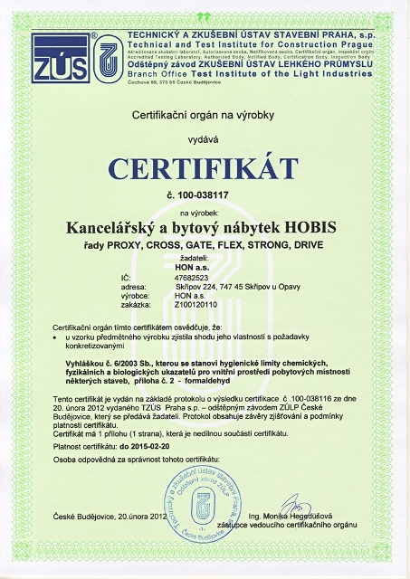 certifikat hygienickej bezpečnosti