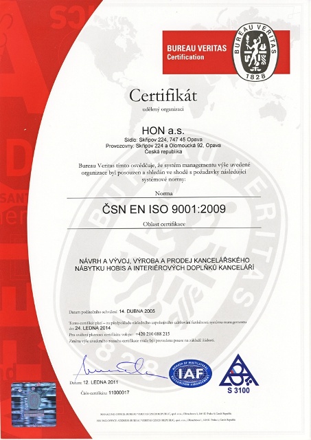 certifikát ISO 9001