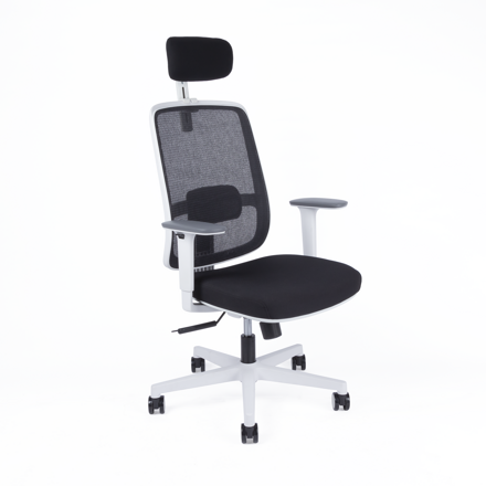 Canto SP White - ergonomická stolička biela s podhlavnikom