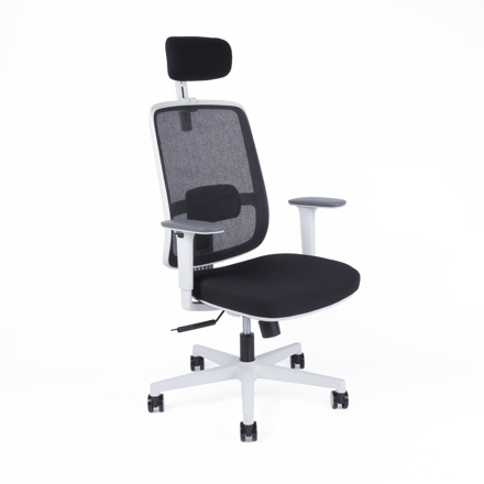 Office Pro Canto White SP ergonomická kancelárska stolička s opierkou hlavy , Farba čierna MESH sieťovina